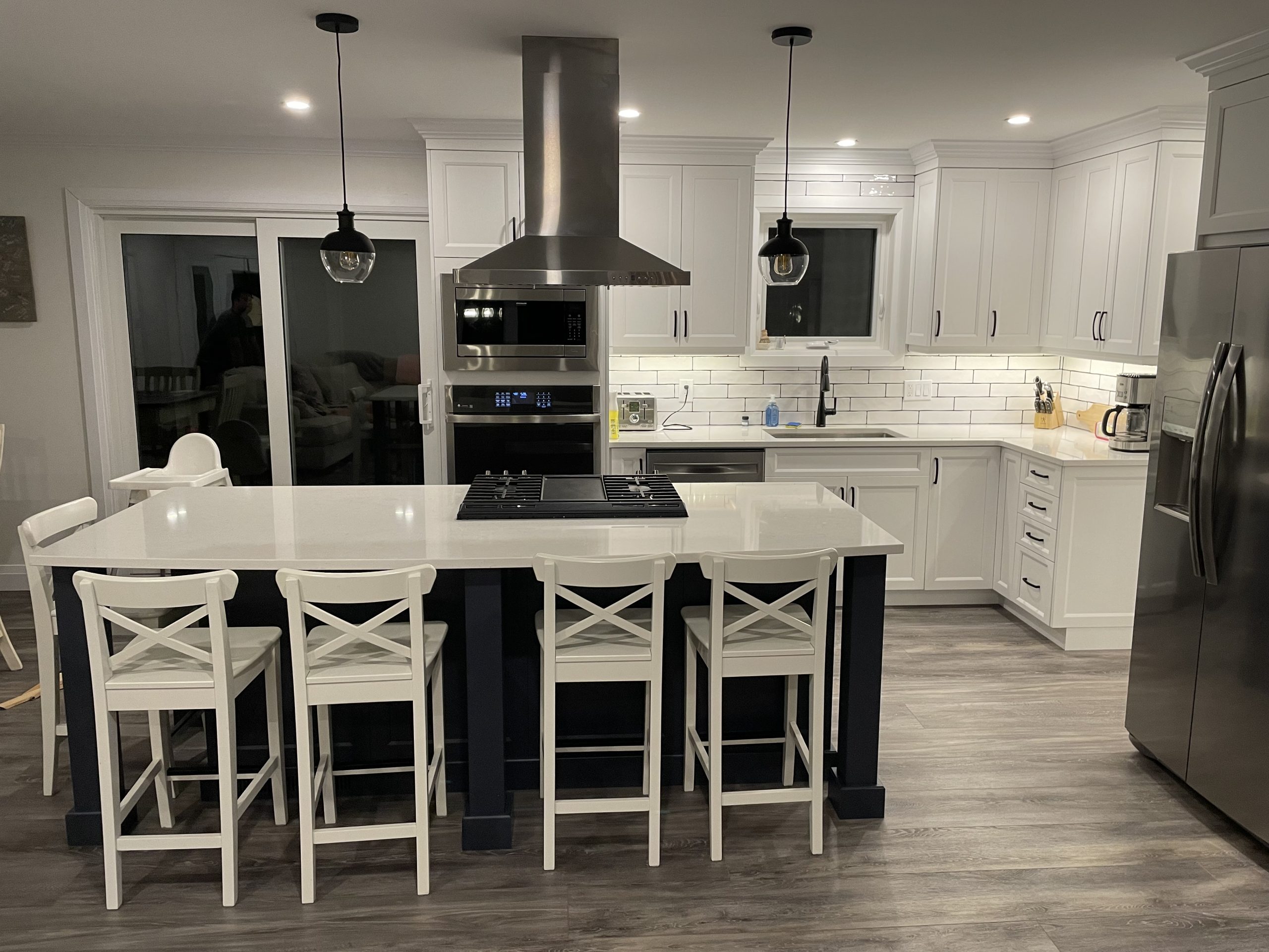 Beautiful overall view after full kitchen renovation with custom cabinetry by SSP Cabinetry